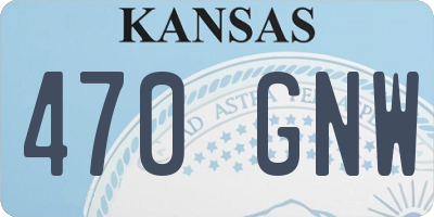 KS license plate 470GNW