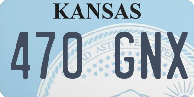 KS license plate 470GNX