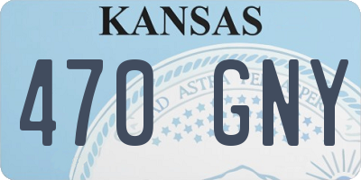 KS license plate 470GNY