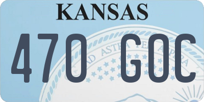 KS license plate 470GOC