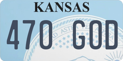 KS license plate 470GOD