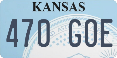 KS license plate 470GOE