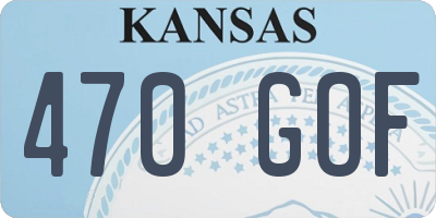 KS license plate 470GOF