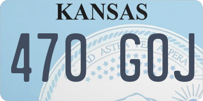 KS license plate 470GOJ