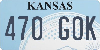 KS license plate 470GOK