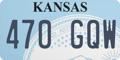 KS license plate 470GQW
