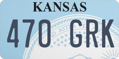 KS license plate 470GRK