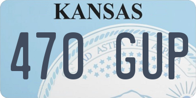 KS license plate 470GUP