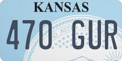 KS license plate 470GUR