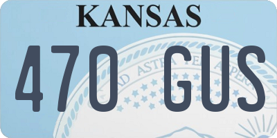 KS license plate 470GUS