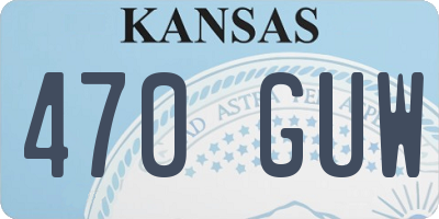 KS license plate 470GUW