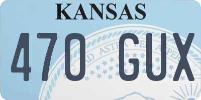 KS license plate 470GUX