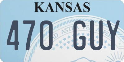 KS license plate 470GUY