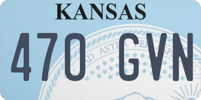 KS license plate 470GVN