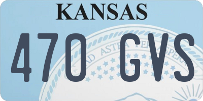 KS license plate 470GVS