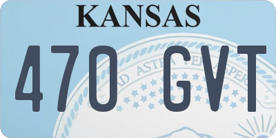 KS license plate 470GVT