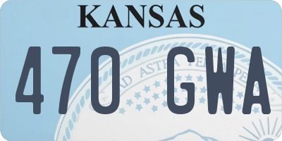 KS license plate 470GWA