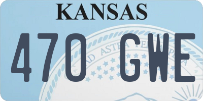 KS license plate 470GWE