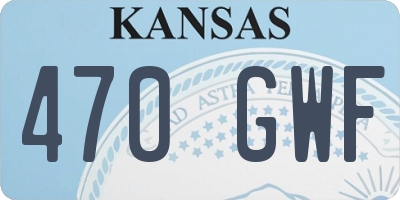 KS license plate 470GWF