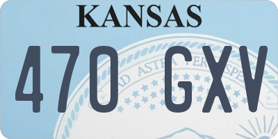 KS license plate 470GXV