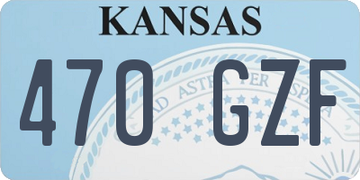 KS license plate 470GZF