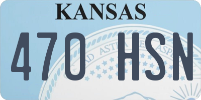 KS license plate 470HSN