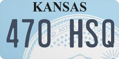 KS license plate 470HSQ