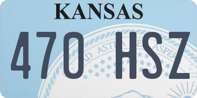 KS license plate 470HSZ