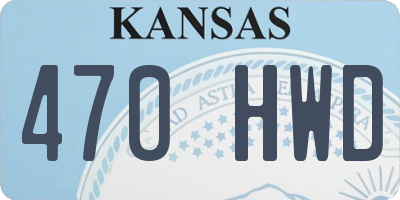 KS license plate 470HWD