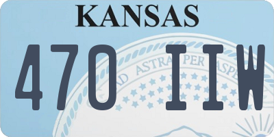 KS license plate 470IIW
