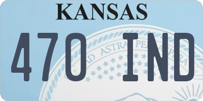 KS license plate 470IND