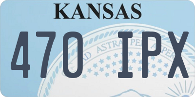 KS license plate 470IPX
