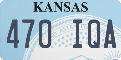 KS license plate 470IQA
