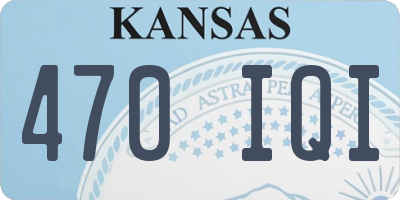 KS license plate 470IQI