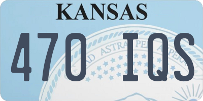 KS license plate 470IQS