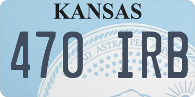 KS license plate 470IRB
