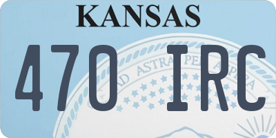 KS license plate 470IRC