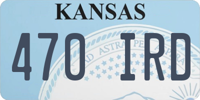 KS license plate 470IRD