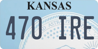 KS license plate 470IRE