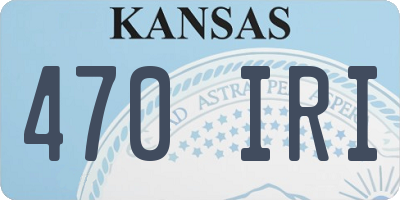 KS license plate 470IRI