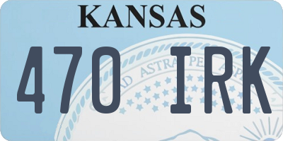 KS license plate 470IRK