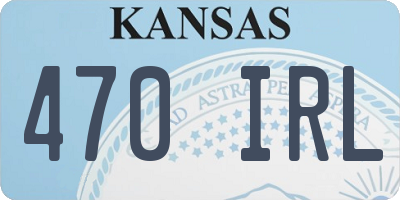 KS license plate 470IRL