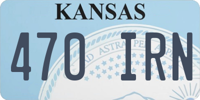 KS license plate 470IRN