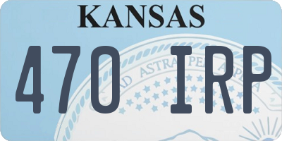 KS license plate 470IRP