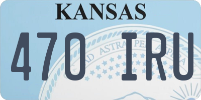 KS license plate 470IRU