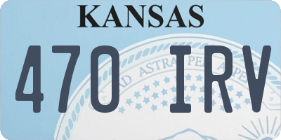 KS license plate 470IRV