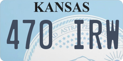 KS license plate 470IRW