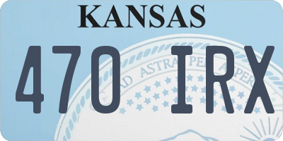 KS license plate 470IRX