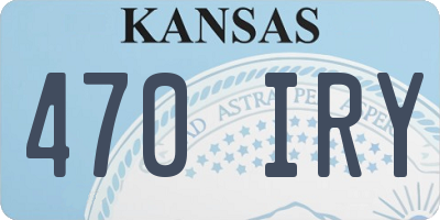 KS license plate 470IRY