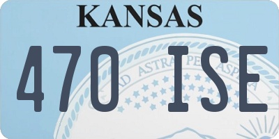KS license plate 470ISE
